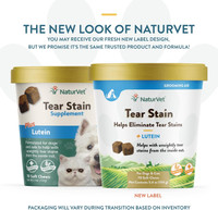NaturVet Tear Stain Helps Eliminate Tear Stains Dogs & Cats 70 Soft Chews