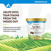 NaturVet Tear Stain Helps Eliminate Tear Stains Dogs & Cats 70 Soft Chews