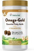 NaturVet Omega-Gold Essential Fatty Acids for Dogs and Cats 180 Soft Chews