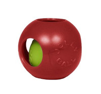 Jolly Pets Teaser Ball 10 inch Red  Hard Plastic Durable Toy for Dogs
