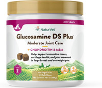 NaturVet GLUCOSAMINE - DS Plus MSM and Chondroitin Soft Chews for Dogs 120 COUNT