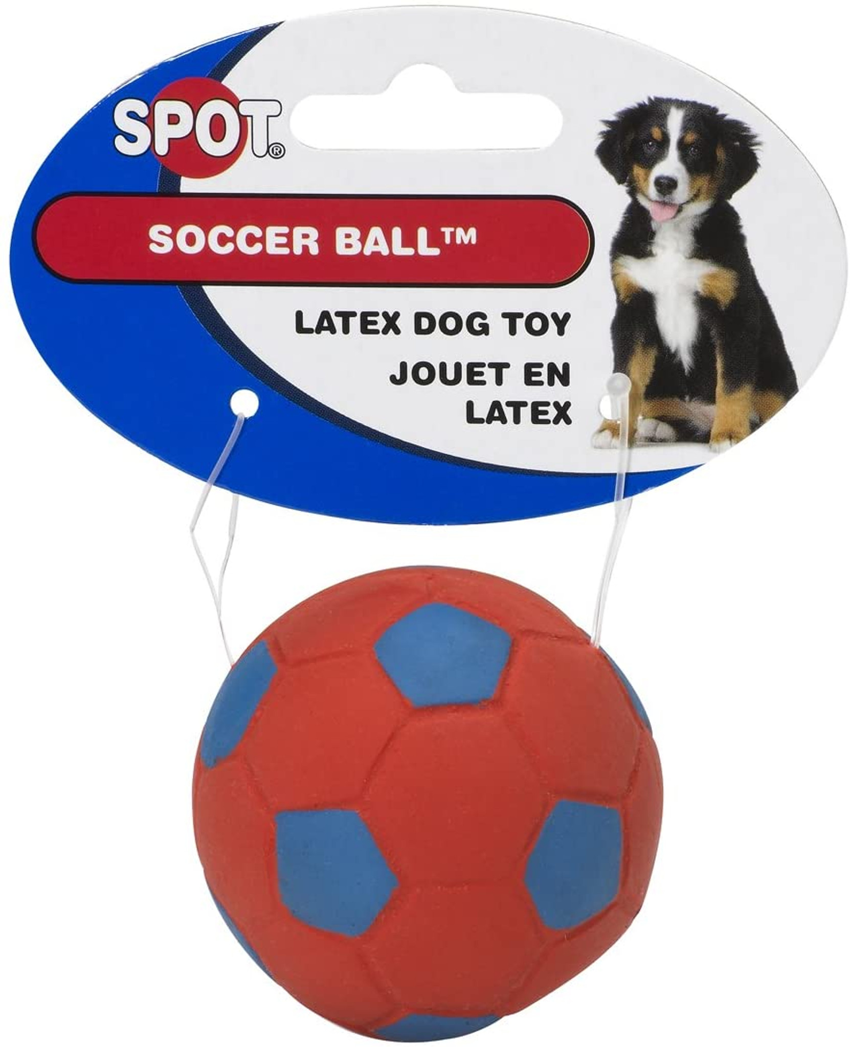 Ethical Pet Spot Sensory Ball 2.5 inch Colorful Rubber Squeaker Toy for Dogs