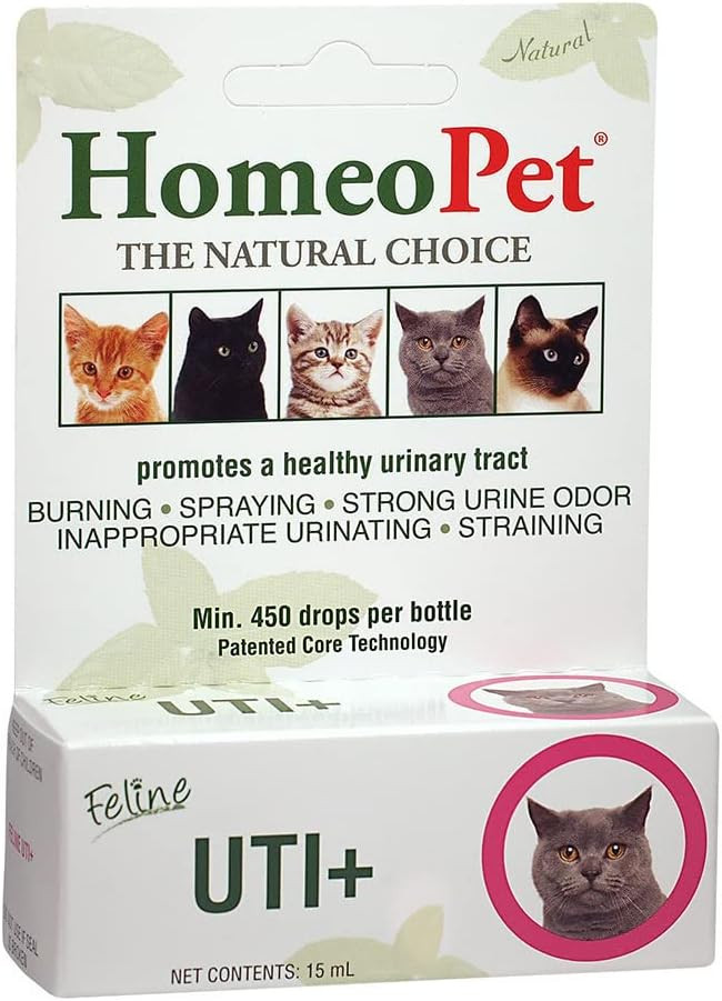Image showcasing HomeoPet Feline UTI Plus 15 ml Urinary Tract Infection Remedy for Cats