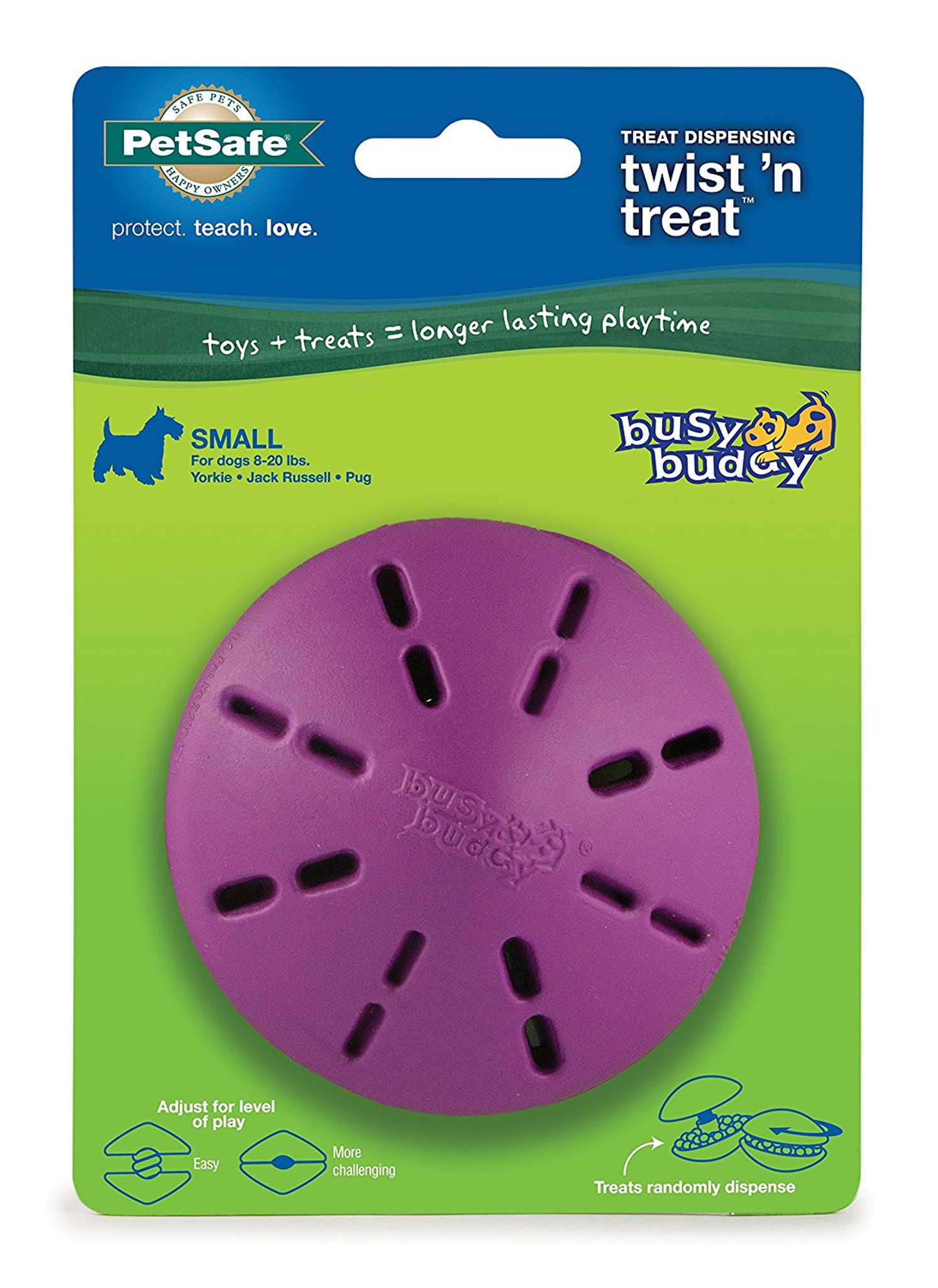 JW Pet Twist in Treat Dispenser Chew Dog Toy, Small