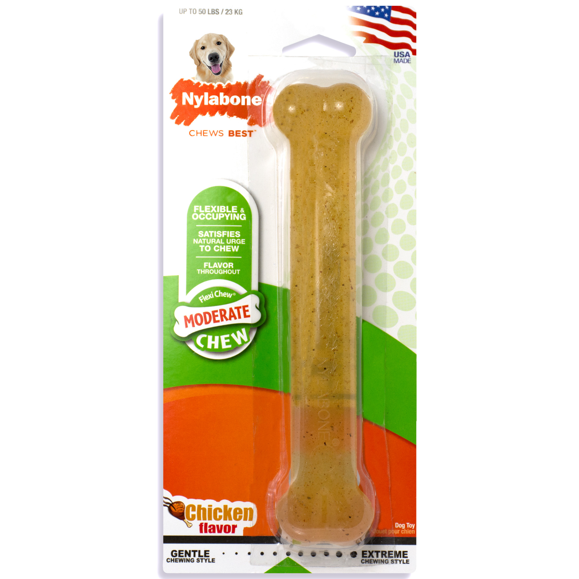 Nylabone FlexiChew Dental Bone Giant Size Chicken Flavored Toy for