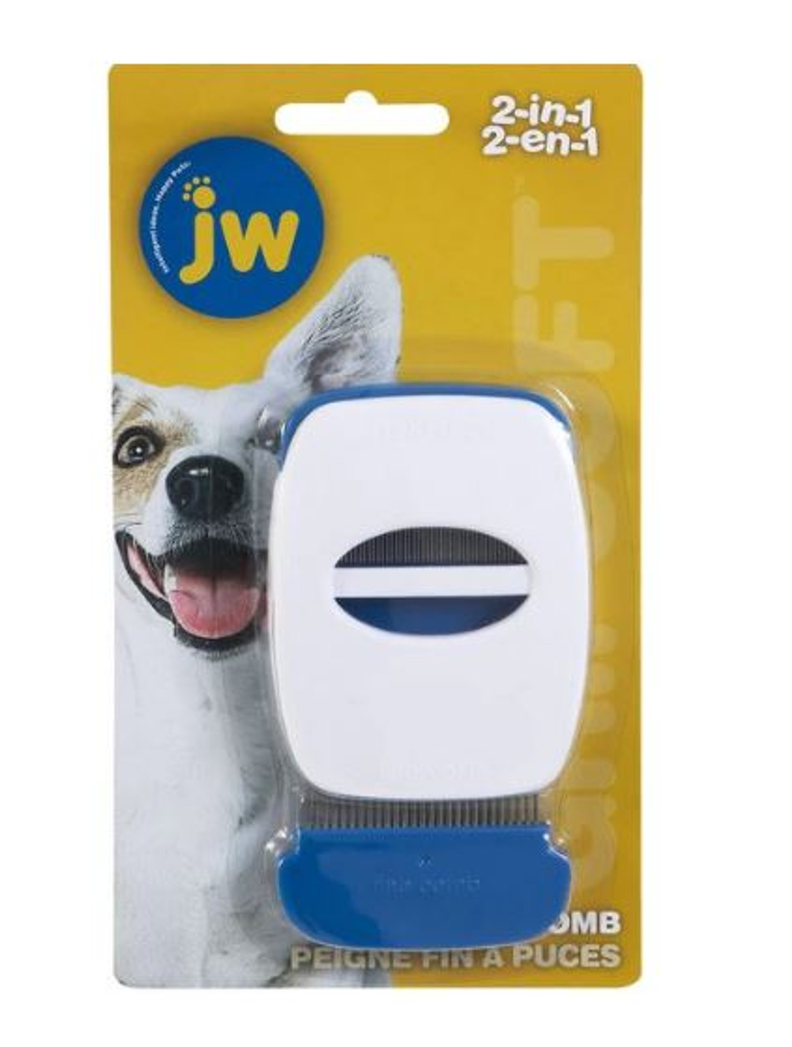 PetMate JW Pet GripSoft 2in1 Fine and Debris Comb for Dogs and Cats
