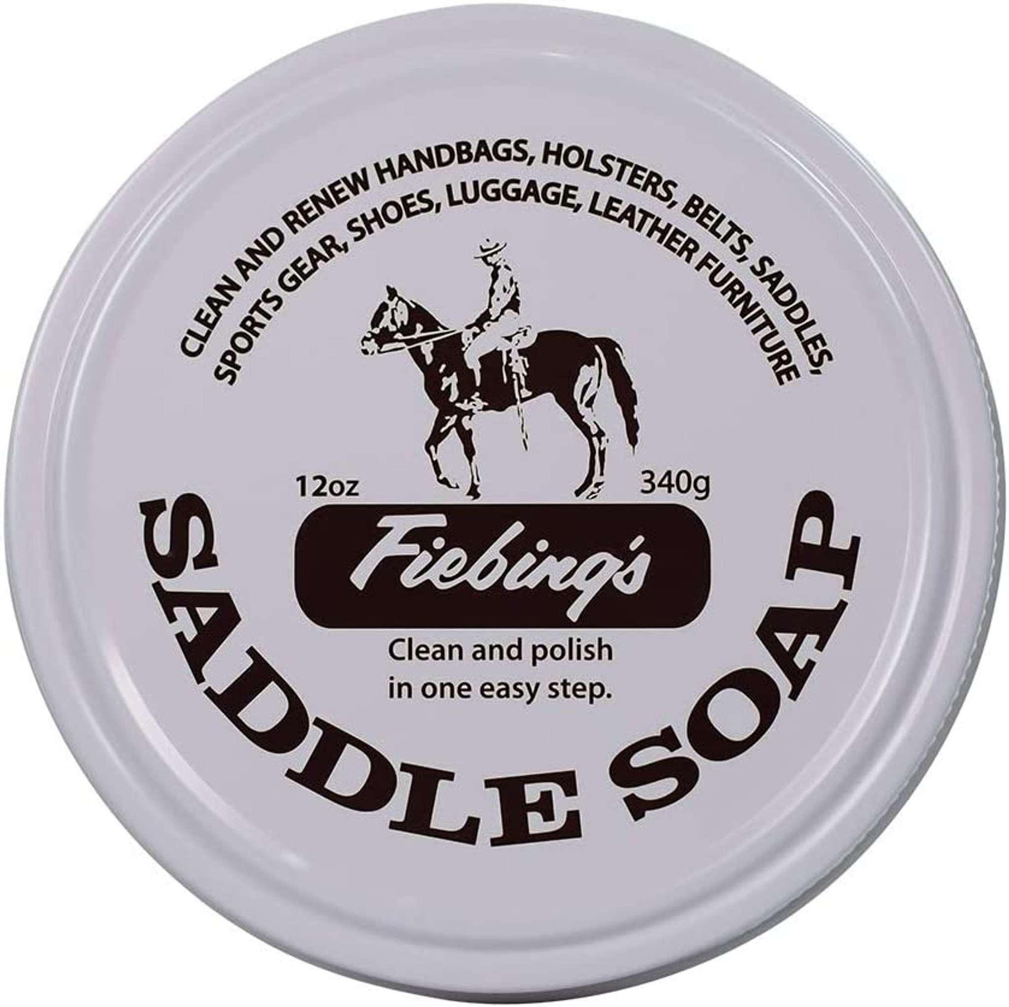 Fiebing's Saddle Soap White 12 oz Polish and Clean Leather Revives Color