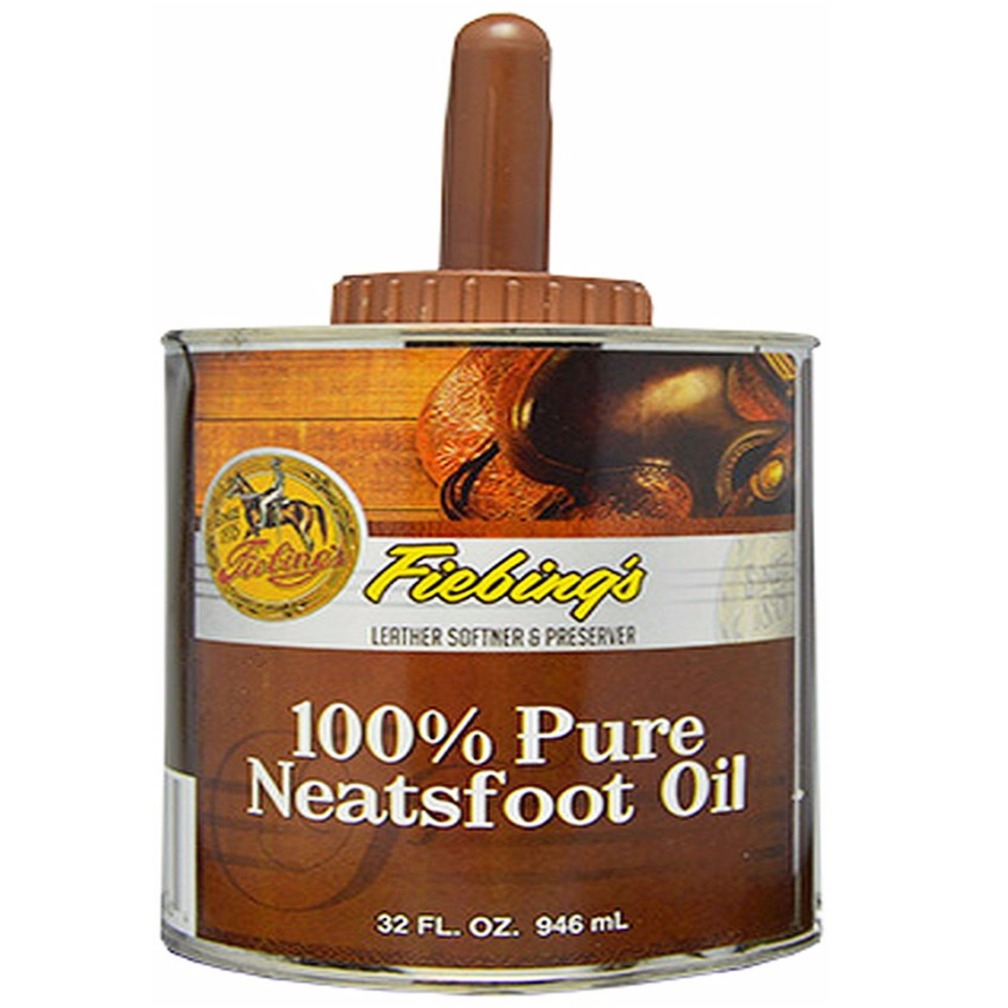 Fiebing's Pure Neatsfoot Oil 32 oz Leather Softener Comes with Applicator