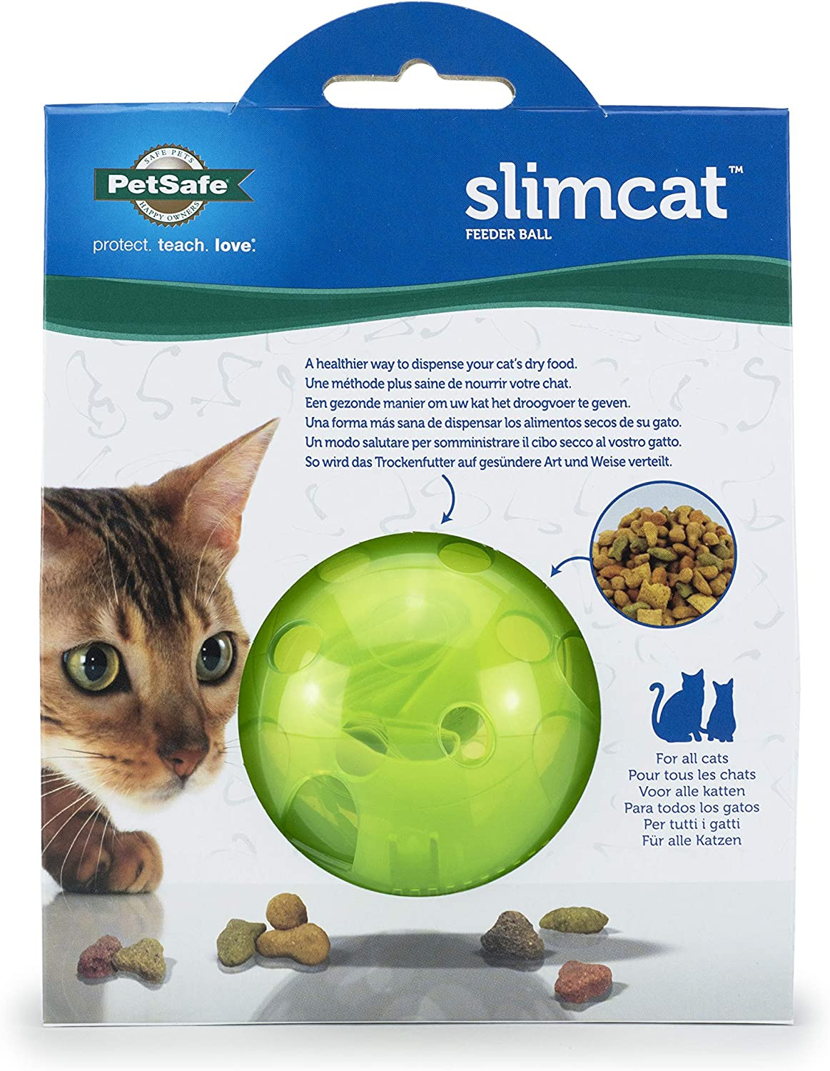 PetSafe Slimcat Interactive Feeder Ball For Food or Treats Holds Up To