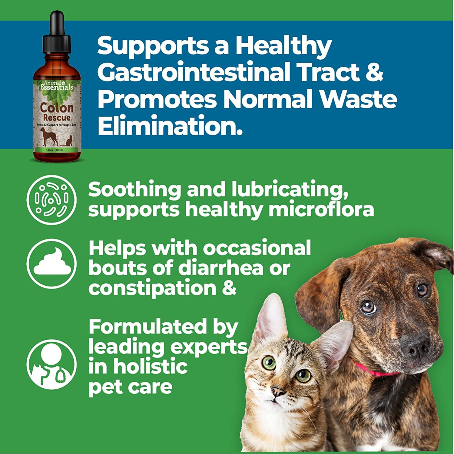 Animal Essentials Colon Rescue Herbal Formula For Dogs And Cats 2Ounce