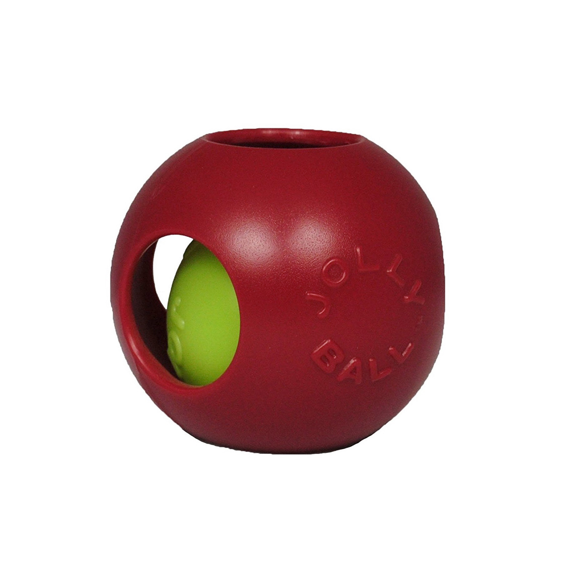 Jolly Pets Teaser Ball 8 inch Red Hard Plastic plus Squeaker Toy