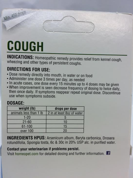 HomeoPet Cough 15 ml Homeopathic Remedy for Dogs Cats and Birds