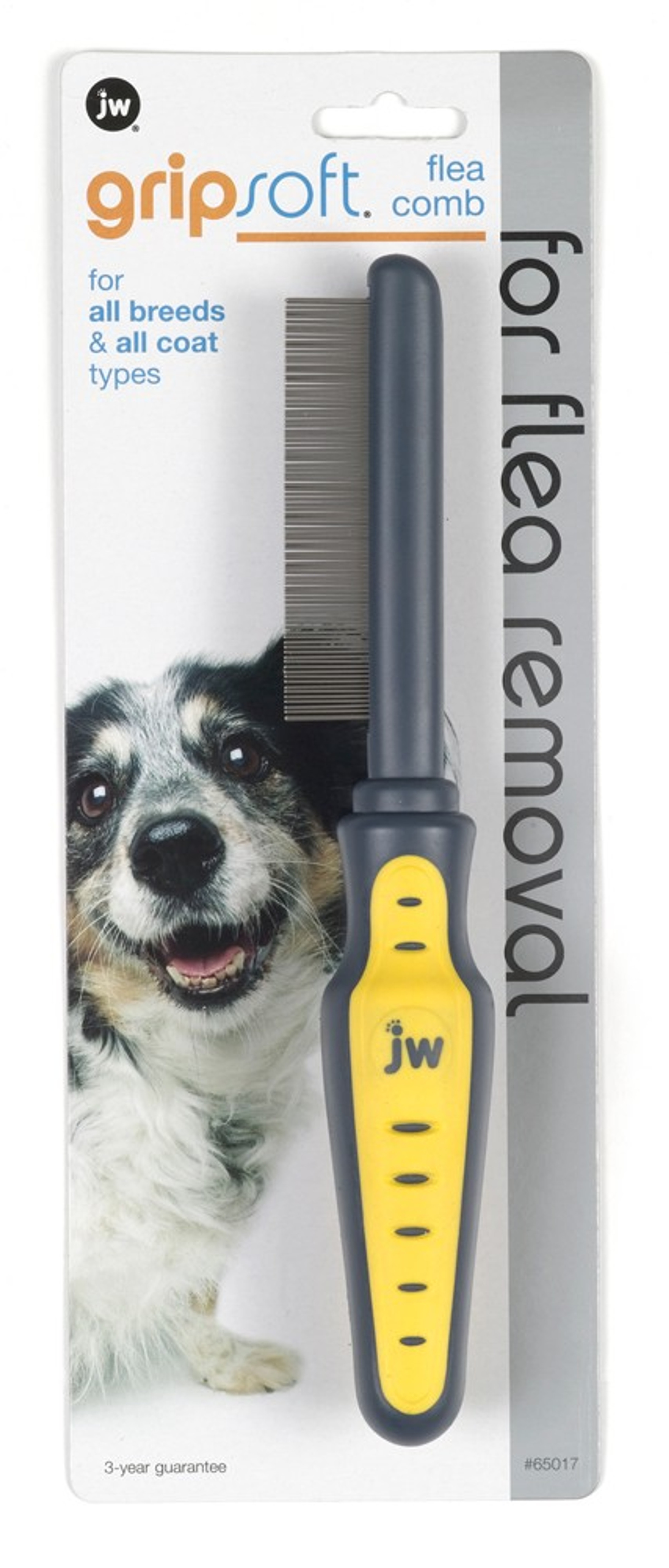 JW Pet GripSoft Double Row Undercoat Rake Rounded Coat Hair Care Dog