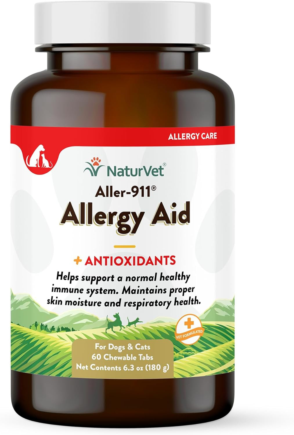 NaturVet ALLER911 Allergy Aid Skin Coat AntiLick Dog and Cat Paw