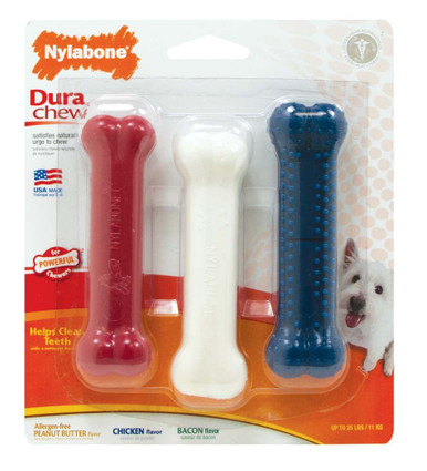 Nylabone DuraChew Bone Peanut Butter Regular Size Dental Nylon Toy for Dogs