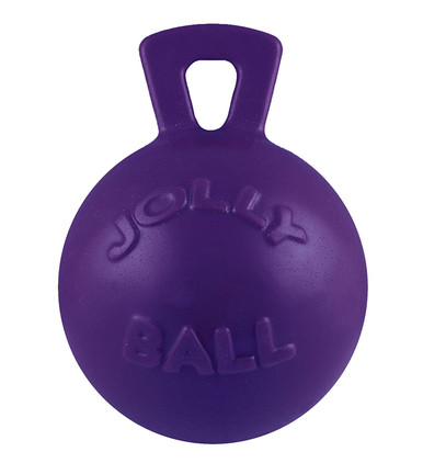 Jolly Pets Tug-N-Toss 10 inch Purple Rubber Ball with Handle Chew
