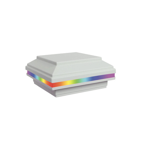 Tru-Scapes® 4.5" Color Changing LED Composite Deck & Fence Post Cap Light (Fits TREX Transcend Post) - White