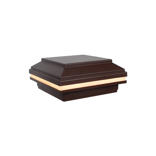 Tru-Scapes® 4.5" Composite LED Deck & Fence Post Cap Light (Fits TREX Transcend Post) - Brown