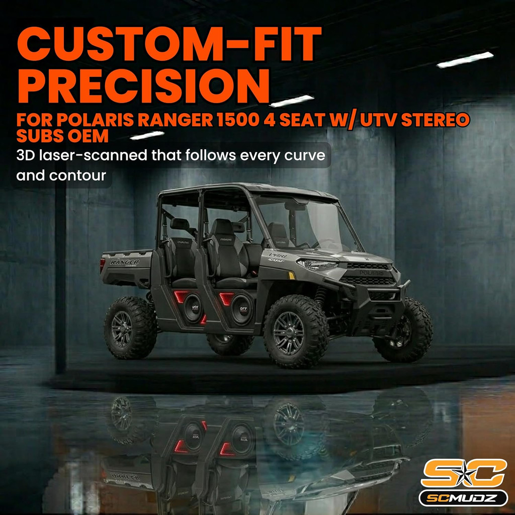 Polaris Ranger 1500 - 4 Seat Floor Mats w/ UTV Stereo Subs - OEM