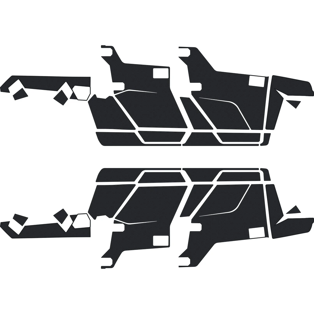 Polaris Ranger XP 1000 - 4 Seat Exterior Door Kit - OEM - All Black, 5mm HD Tetrapod