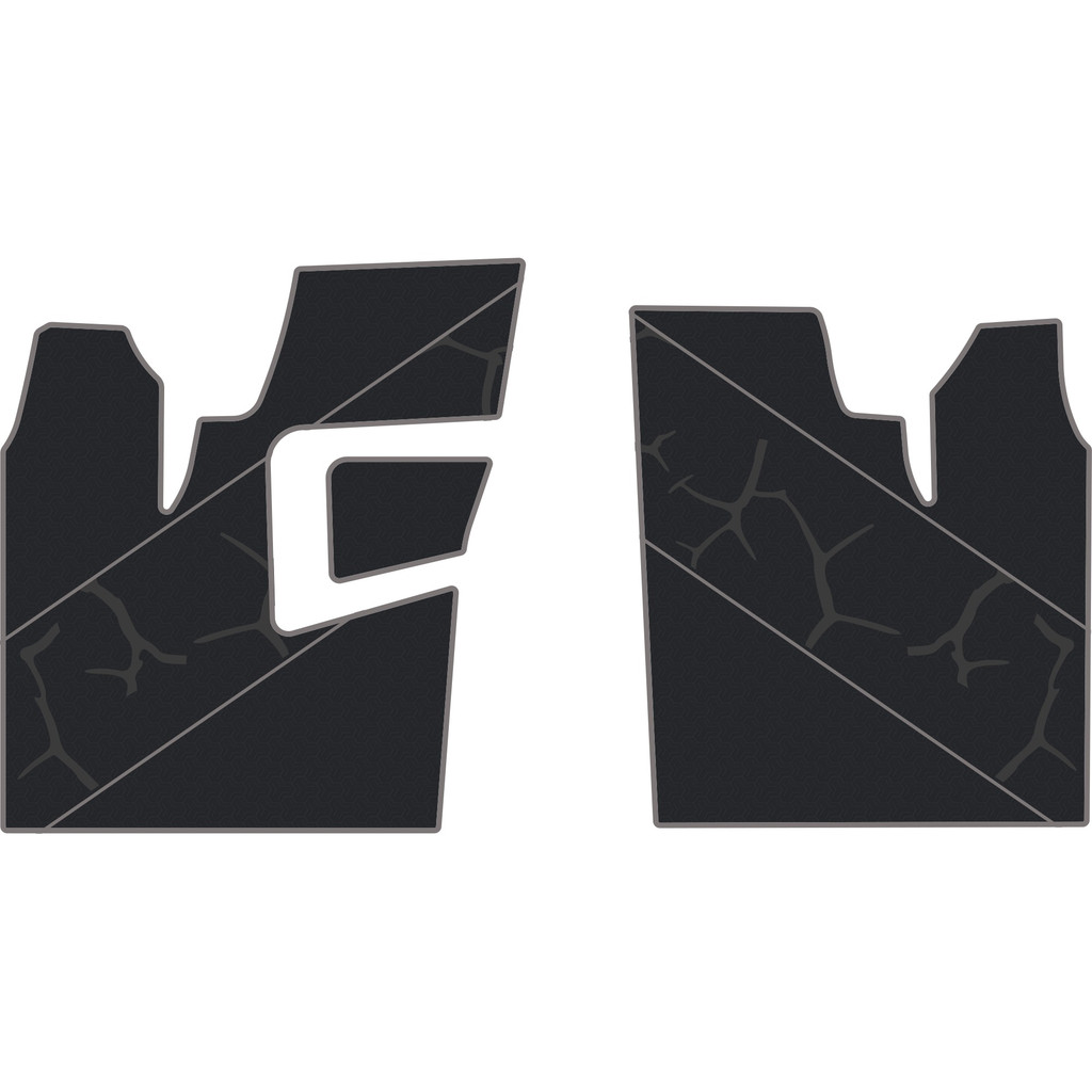 2011-2014 Polaris RZR 900 XP - 2 Seat Floor Mats - OEM - Black Over Storm Gray, 8mm HD Tetrapod