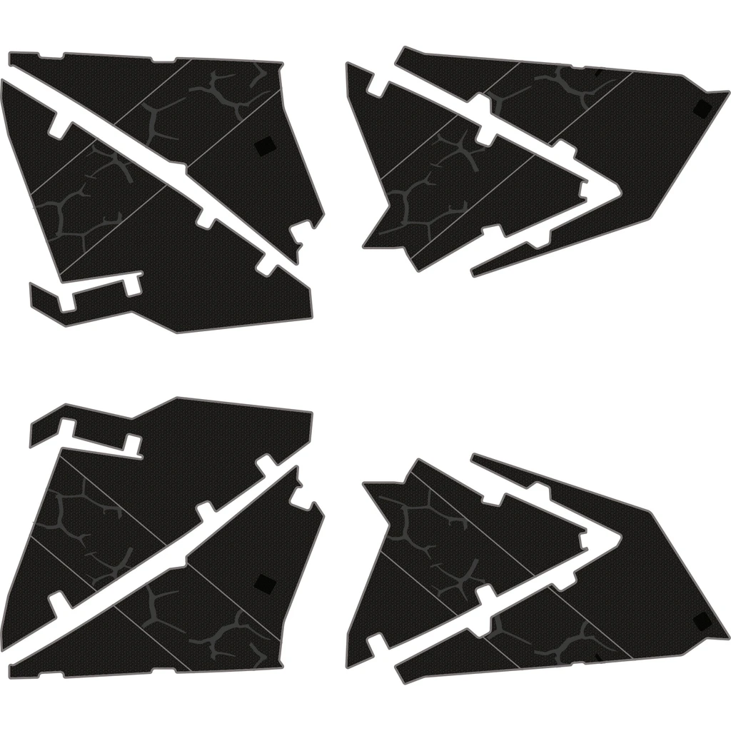 Polaris RZR Pro R - 4 Seat Door Liners - OEM - Black Over Storm Gray, 6mm Embossed