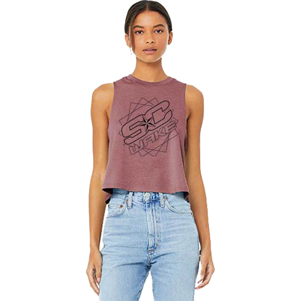 SC Wake Square Design Cropped Triblend Tank