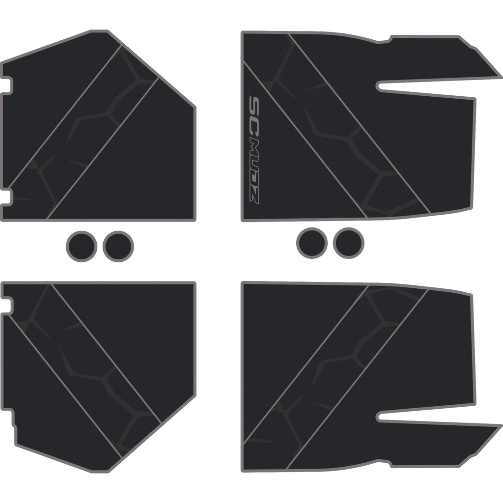 Speed UTV El Jefe - 4 Seat Floor Mats - OEM - Black Over Storm Gray, 8mm HD Tetrapod