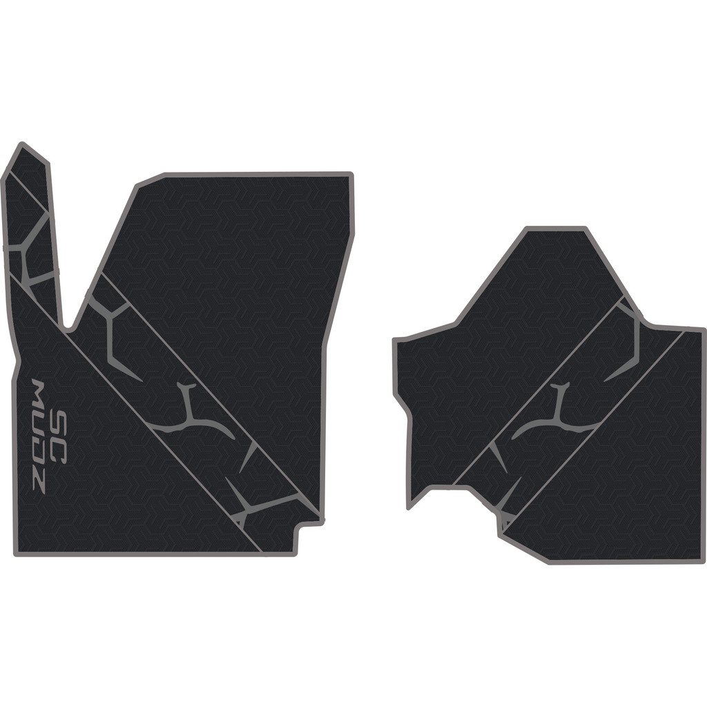 2023-2025 Can-Am Maverick R - 2 Seat Floor Mats - OEM - Black Over Storm Gray, 8mm HD Tetrapod