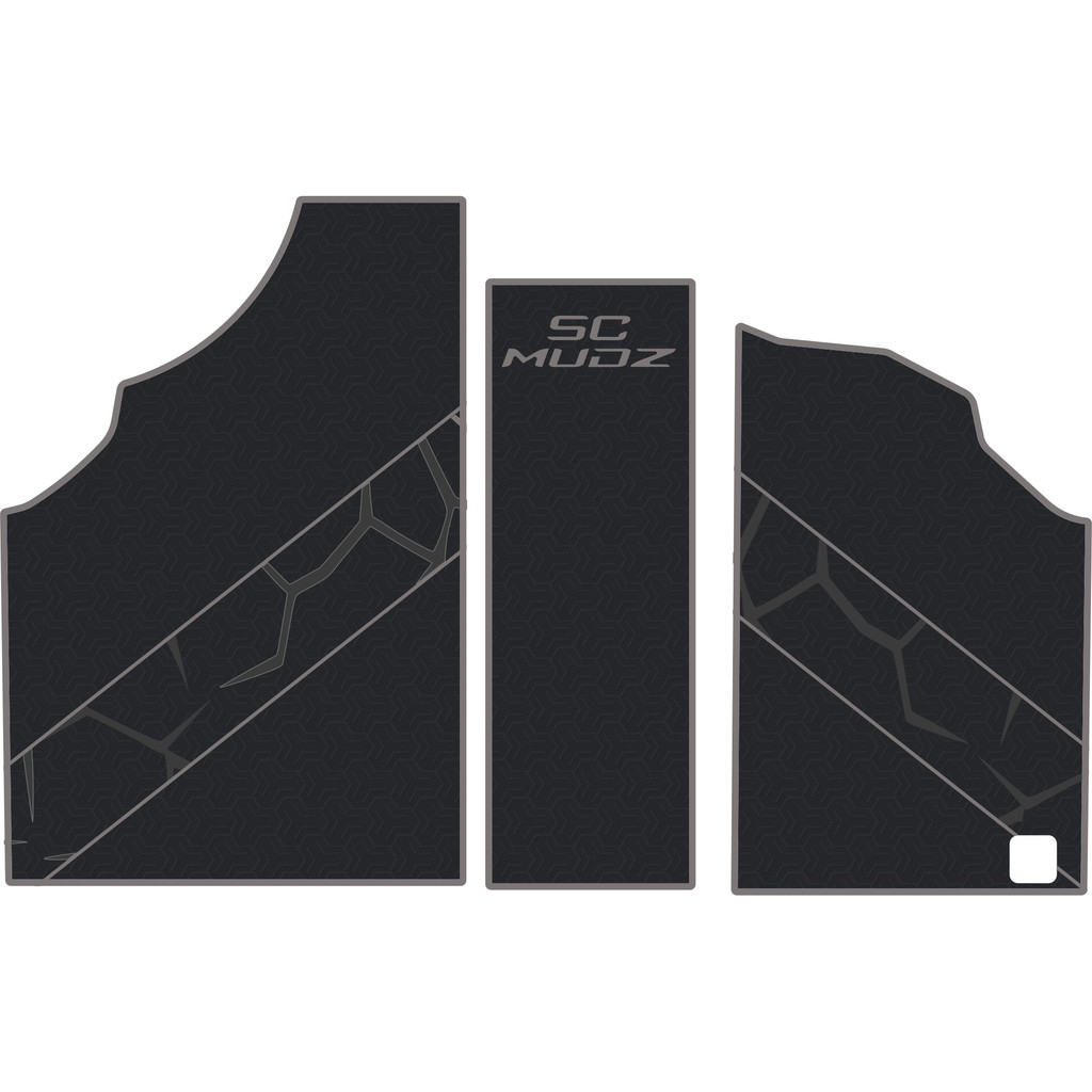 Can-Am Defender - 2 Seat Floor Mats - OEM - Black Over Storm Gray, 8mm HD Tetrapod