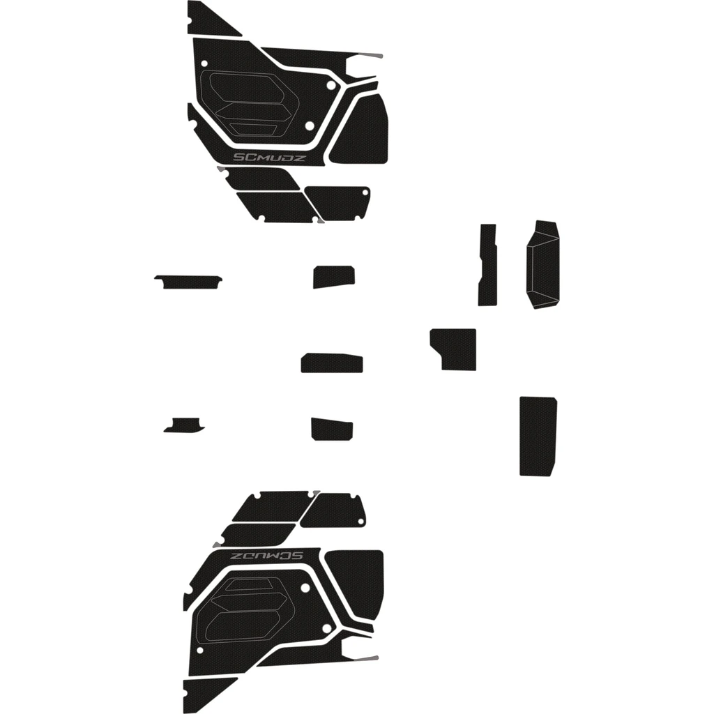 Polaris Xpedition - 2 Seat Door Liners & Dash Kit - OEM - Black Over Storm Gray, 6mm Embossed