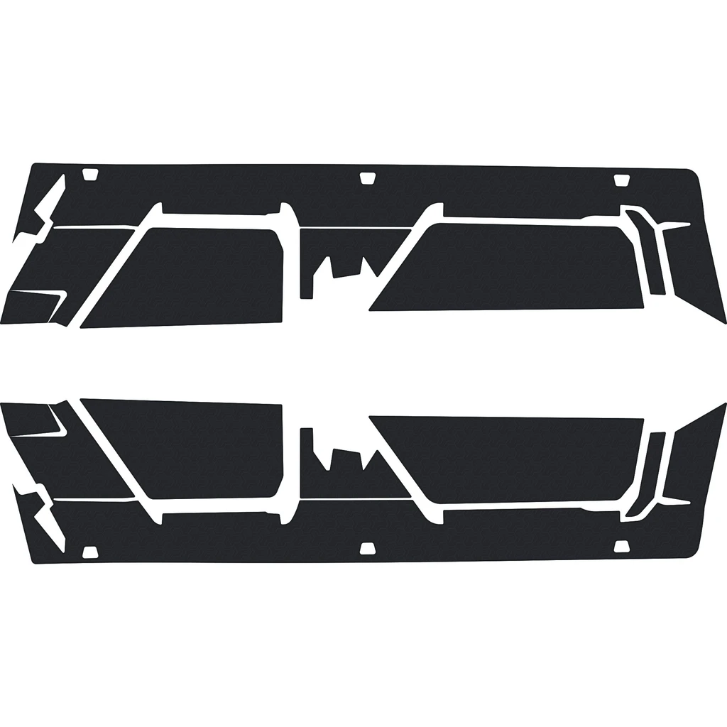 Polaris Xpedition - 4 Seat Exterior Lower Body Armor Kit - OEM - All Black, 5mm HD Tetrapod