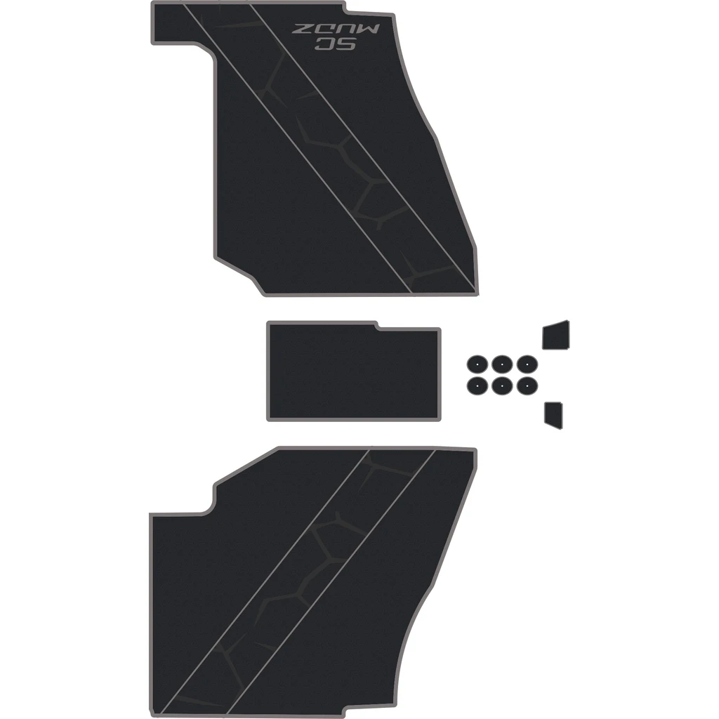 Polaris Ranger XP 1000 - 2 Seat Floor Mats - OEM - Black Over Storm Gray, 8mm HD Tetrapod