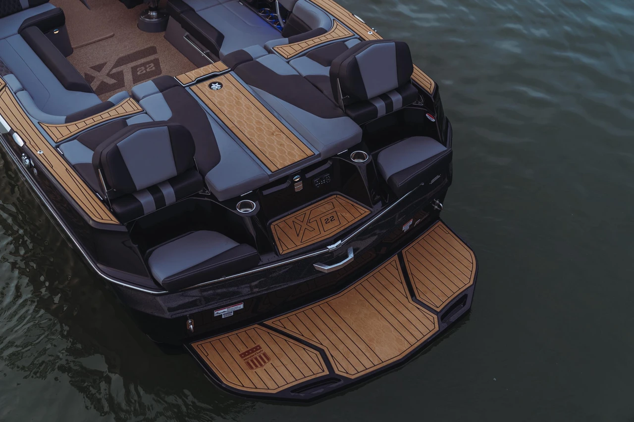 SeaDek boat flooring fitted in a luxury speedboat
