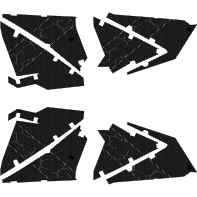 Polaris RZR Pro R - 4 Seat Door Liners - OEM - Black Over Storm Gray, 6mm Embossed