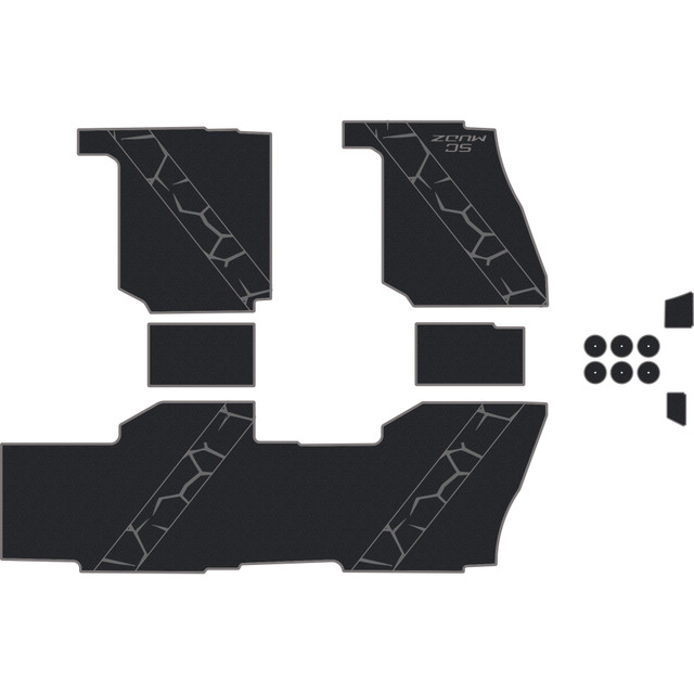 Polaris Ranger XP 1000 - 4 Seat Floor Mats - OEM - Black Over Storm Gray, 8mm HD Tetrapod