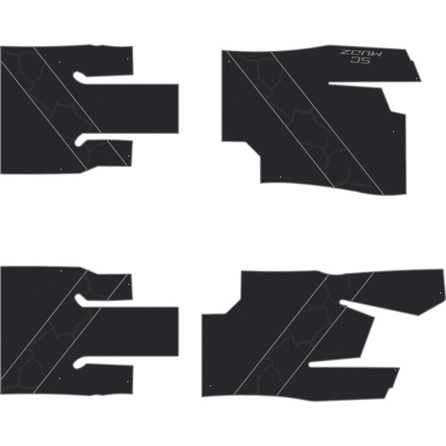 Can-Am Commander - 4 Seat Floor Mats - OEM - Black Over Storm Gray, 8mm HD Tetrapod