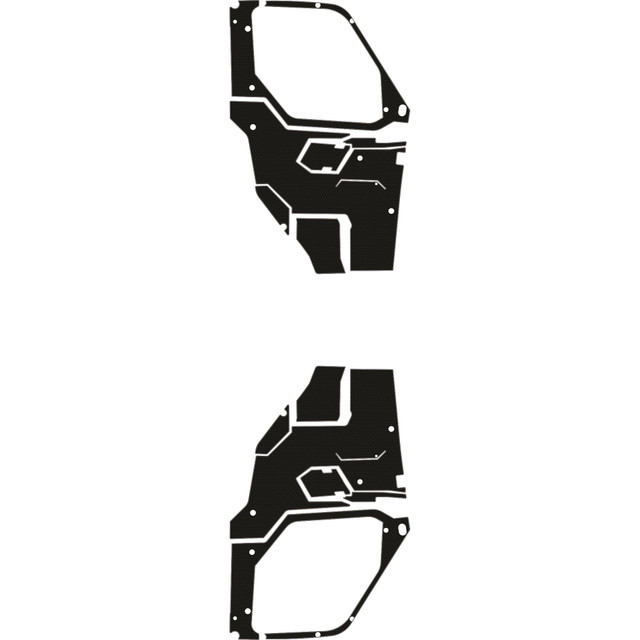 Polaris Ranger XP 1000 - 2 Seat Interior Door Liners - OEM - Black Over Storm Gray, 6mm Embossed