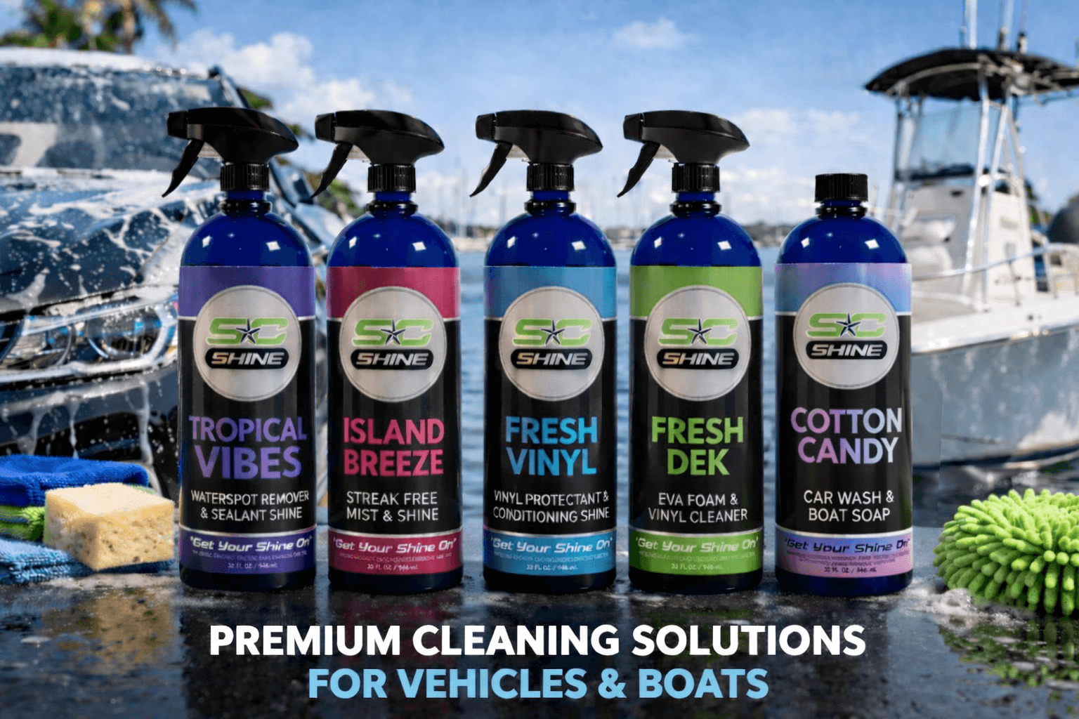 Sc Shine boat cleaning products line