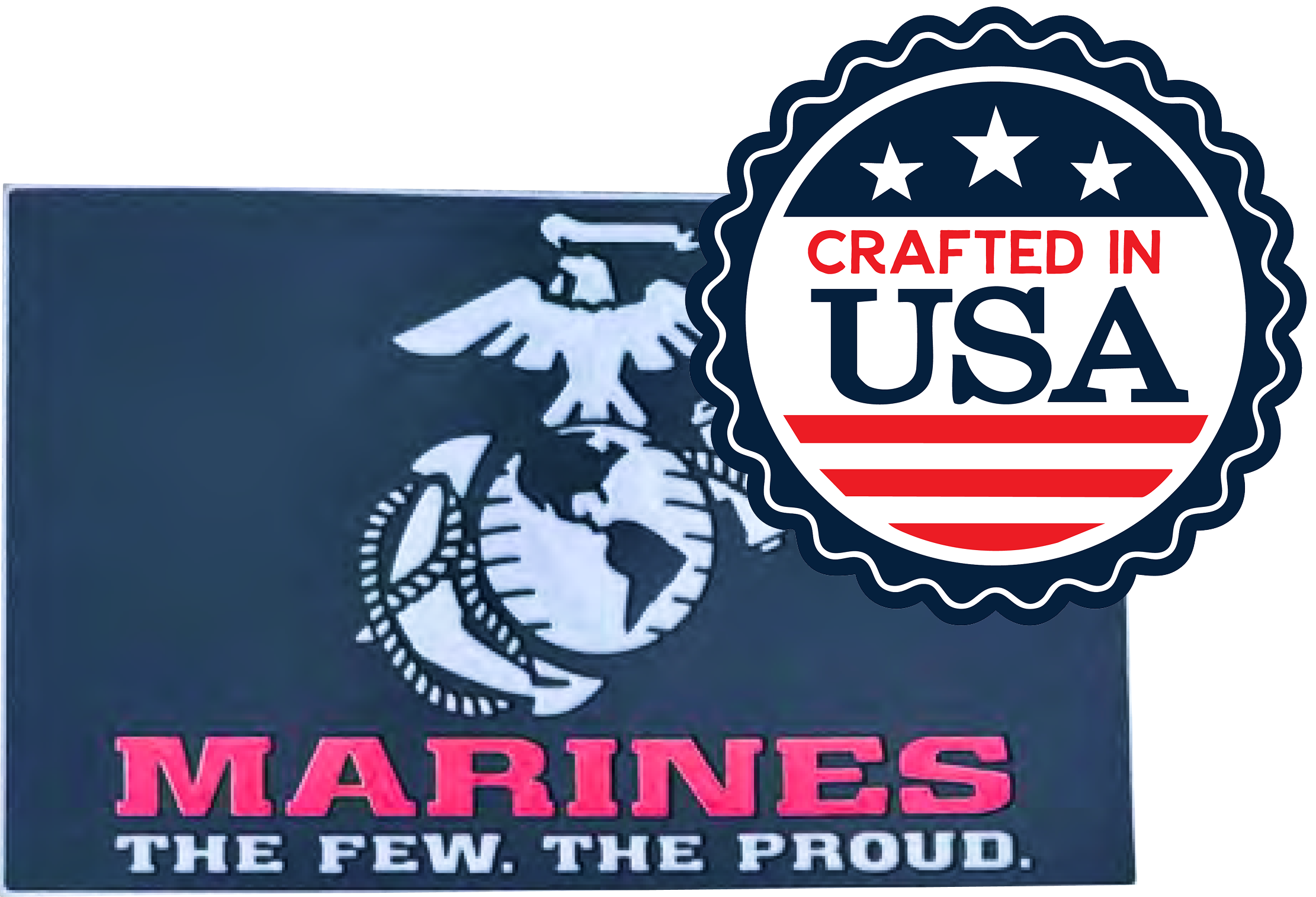 Crafted in USA Marines dock mat badge