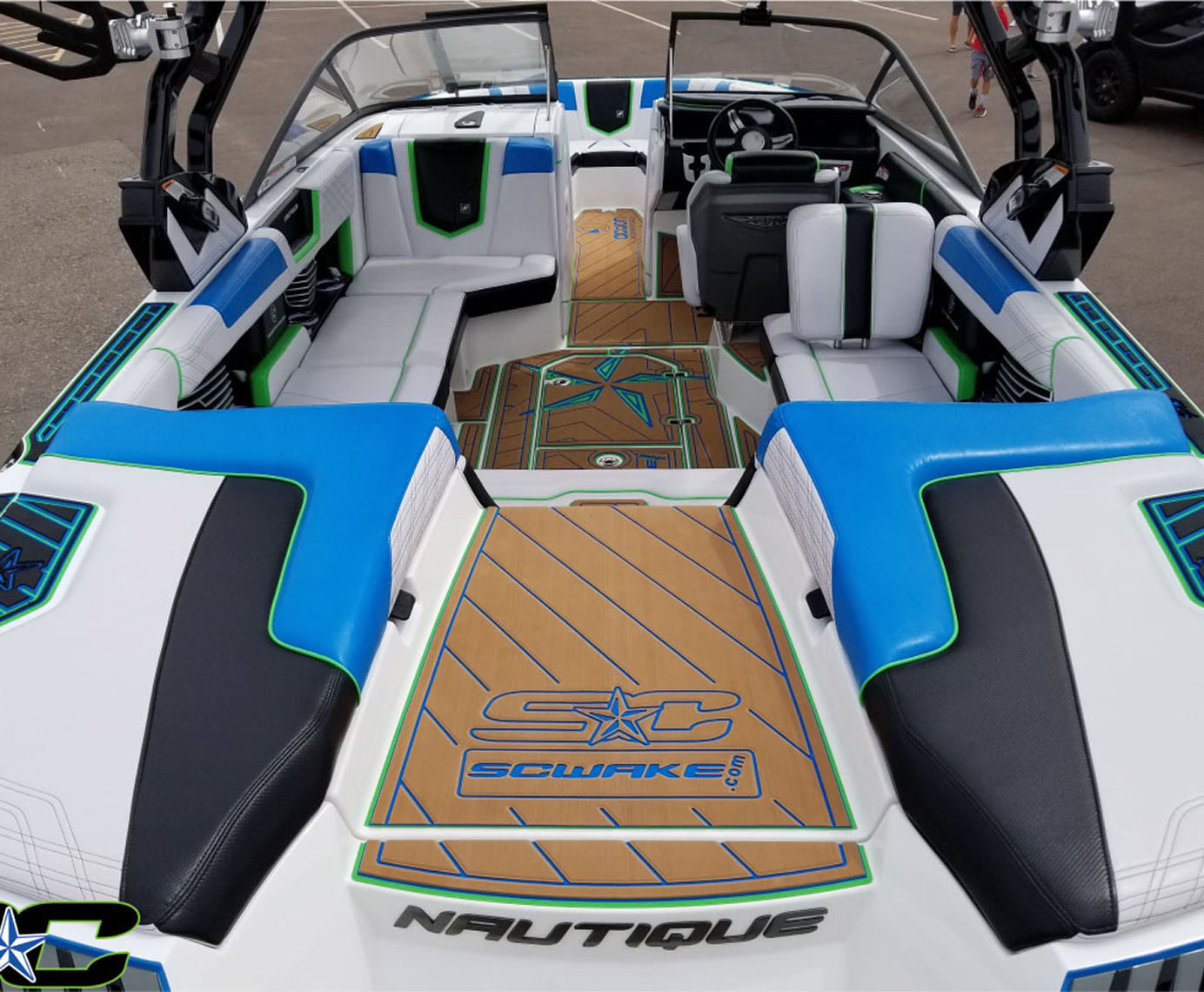 SeaDek marine flooring on boat