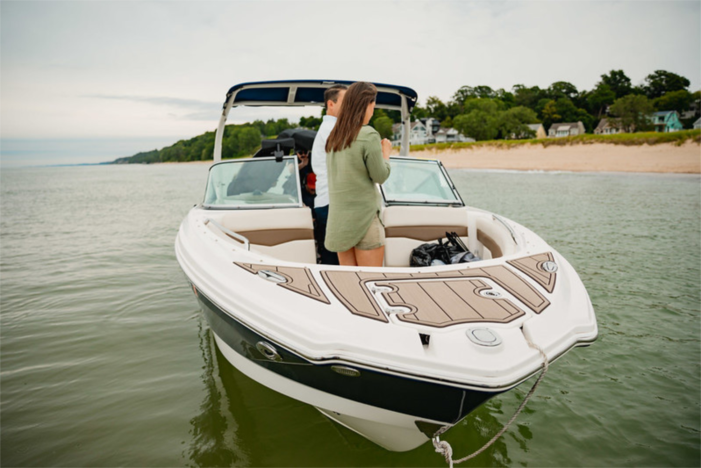 Boat with custom SeaDek layout