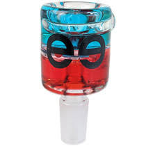 Cheech Glass - Double Glycerin Bowl blue/red