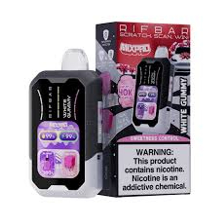 White gummy riffbar 40,000 disposable