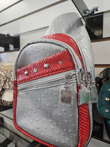Crossbody Sling Red / Grey