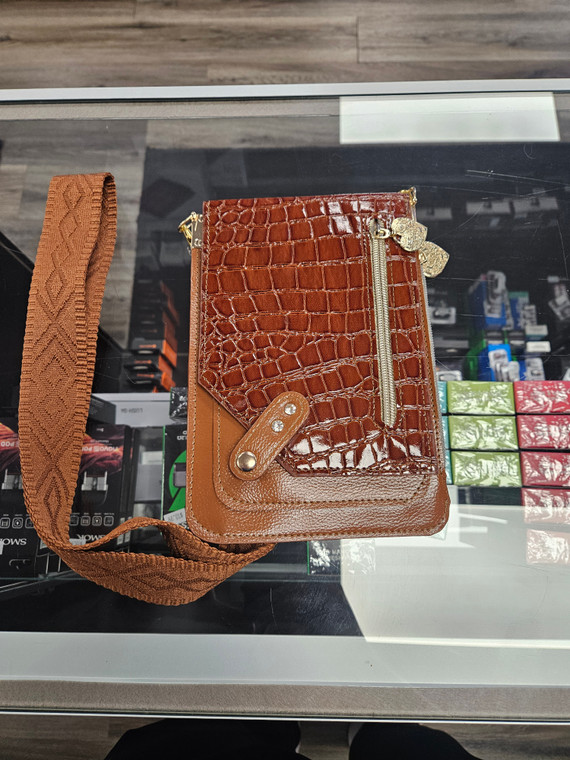 Mini phone bag brown
