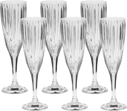 Набор фужеров для шампанского "Skyline" 180 мл (6 штук)  Crystal Bohemia