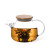 Чайник стеклянный с бамбуковой крышкой 800мл-6536