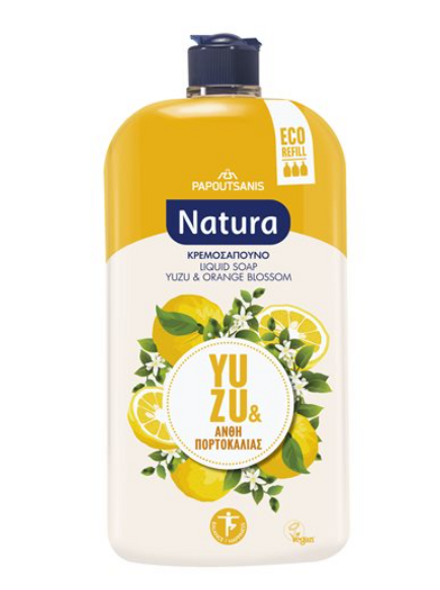 Сменная бутылка для жидкого мыла NATURA YUZU & ORANGE 900 мл Сменная бутылка для жидкого мыла NATURA YUZU & ORANGE 900 мл