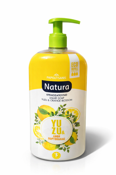 Сменная бутылка для жидкого мыла NATURA YUZU  & ORANGE 900 мл